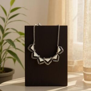 The Limited Geometric Statement Necklace Gold Tone Cream Inlay